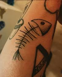 fish skeleton tattoo