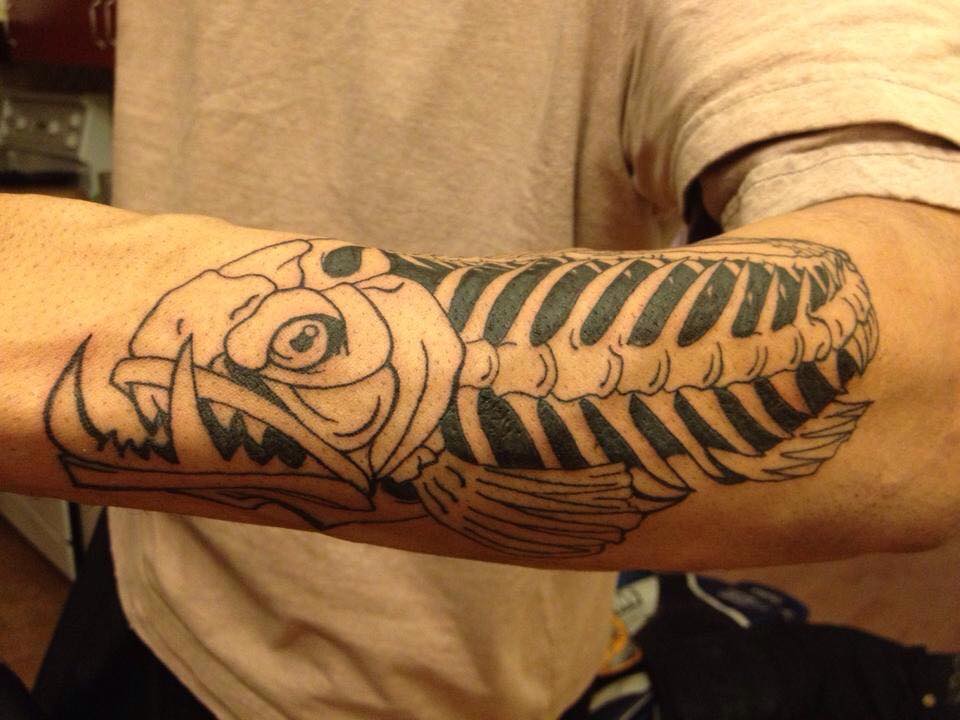 fish skeleton tattoo