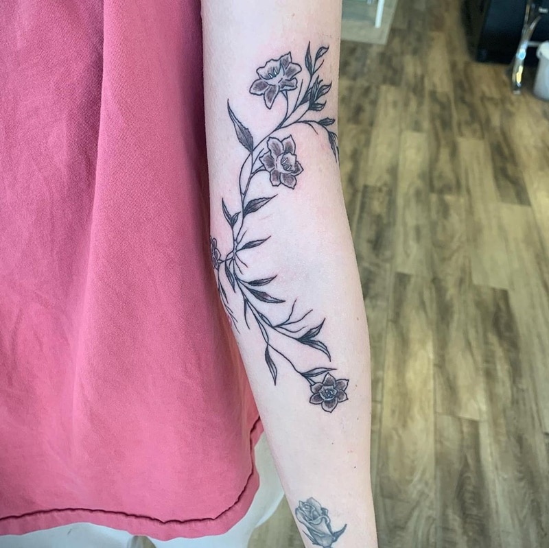 flower vine tattoo