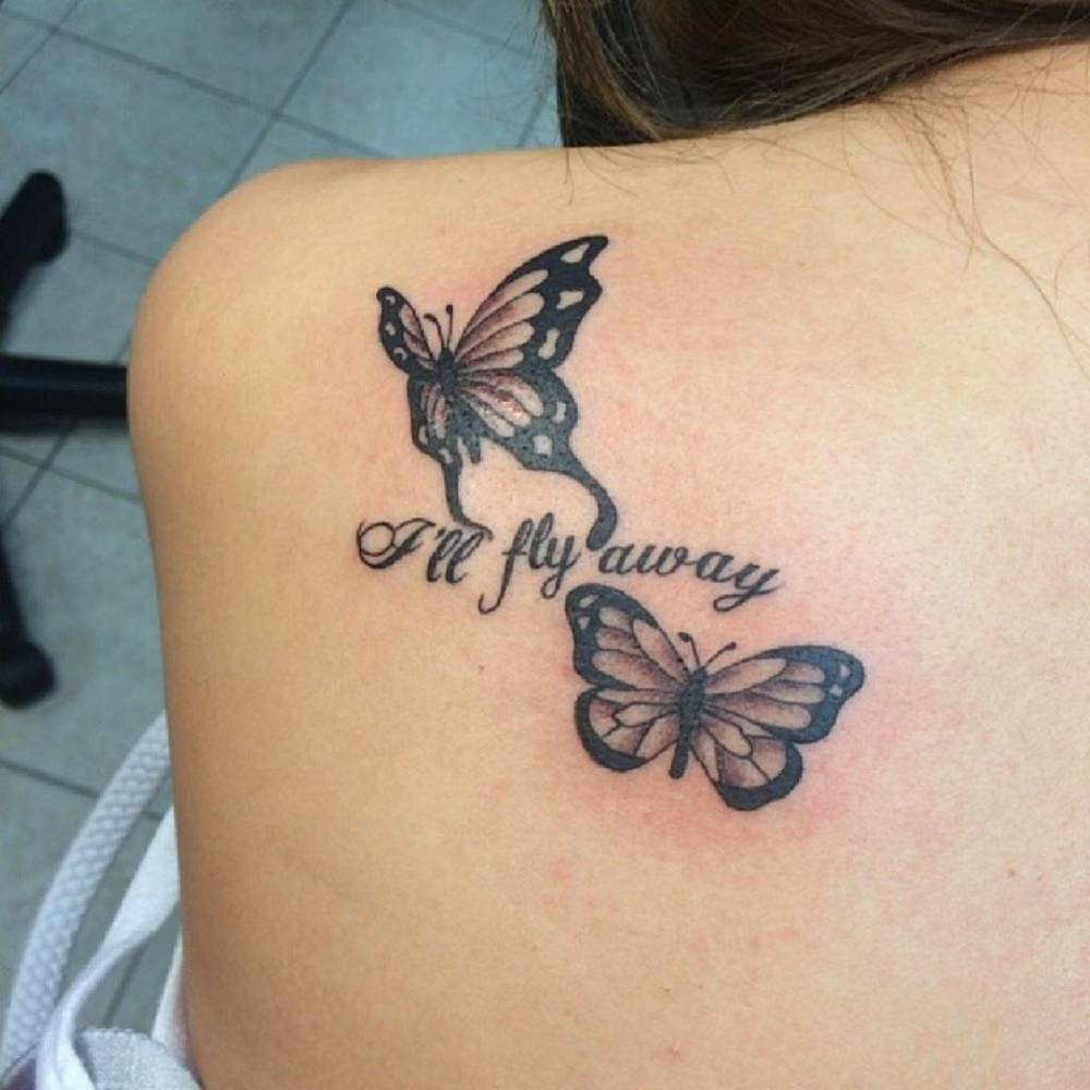 flying butterfly tattoo