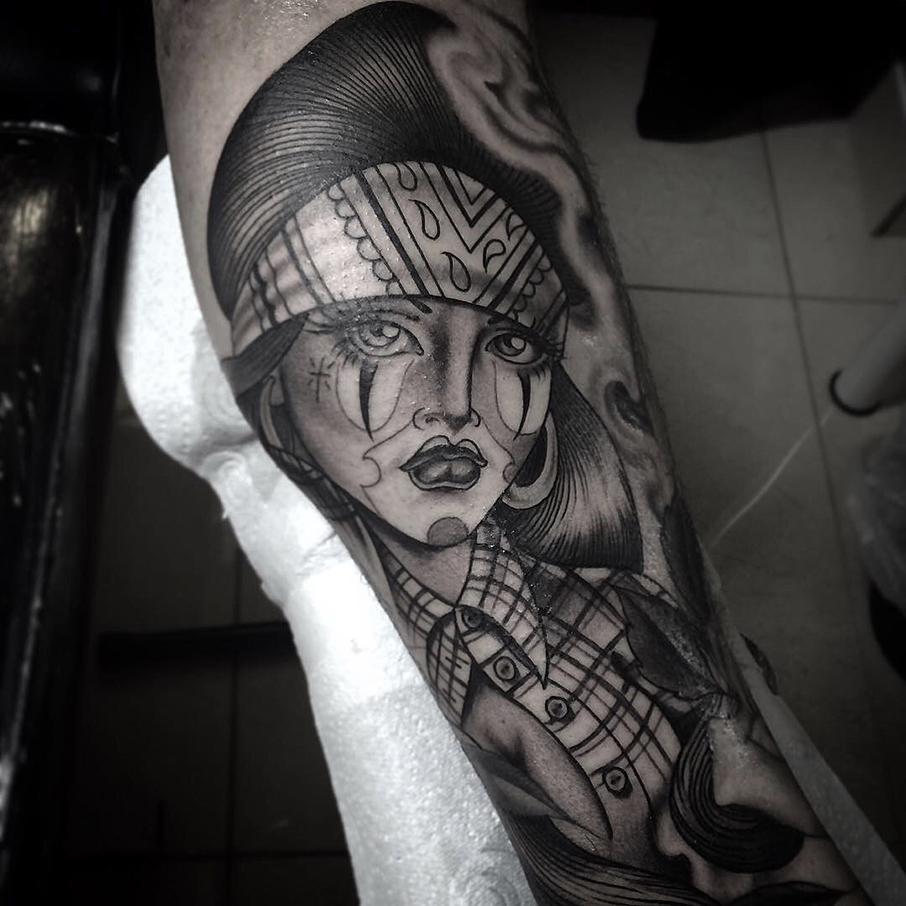 Chicano girl tattoo