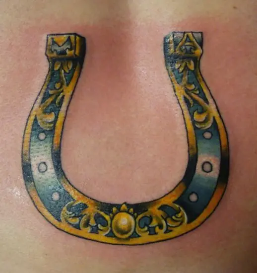 Traditional horseshoe tattoo