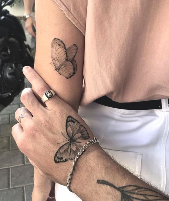 matching butterfly tattoos
