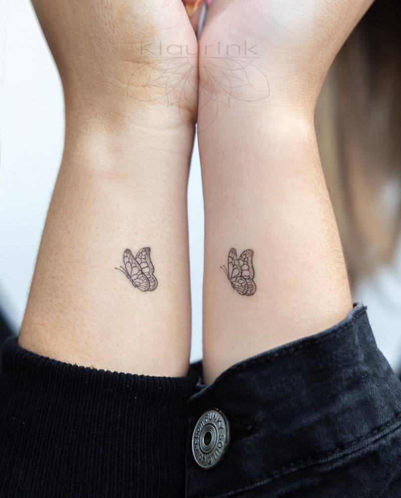 matching butterfly tattoos