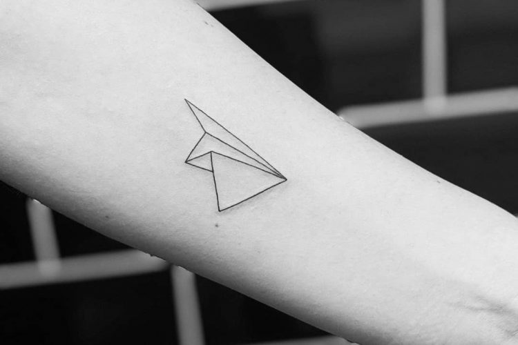 paper plane tattoo