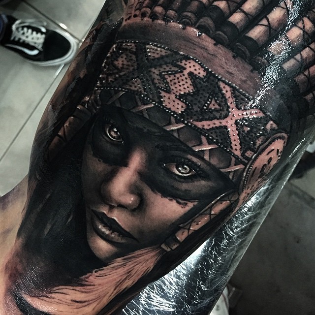 Indian woman tattoo