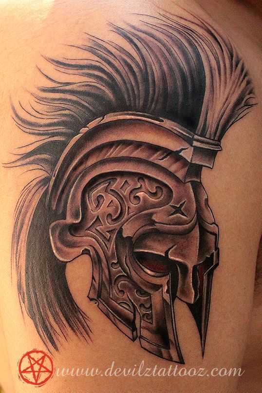 viking helmet tattoo