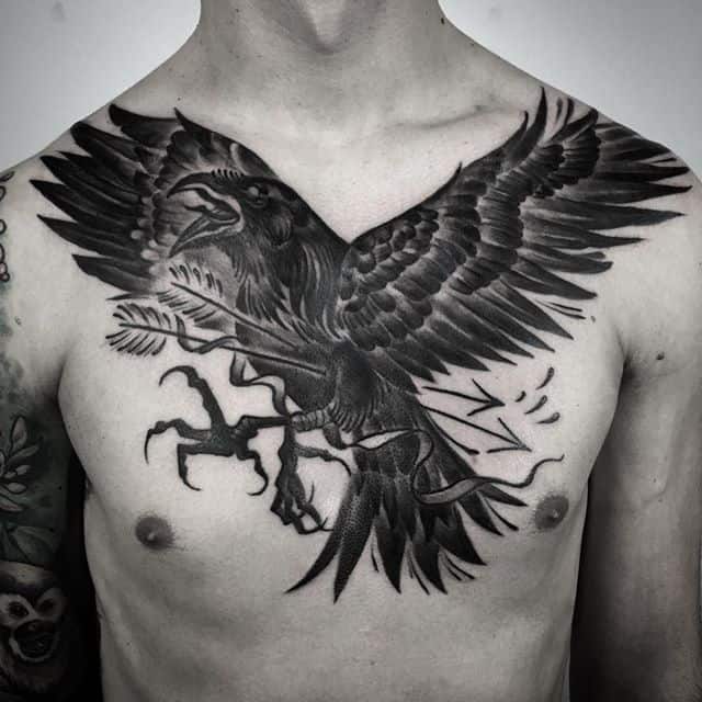 Viking raven tattoo