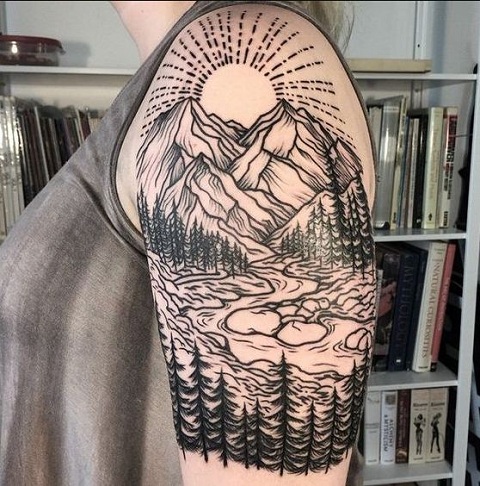 waterfall tattoo