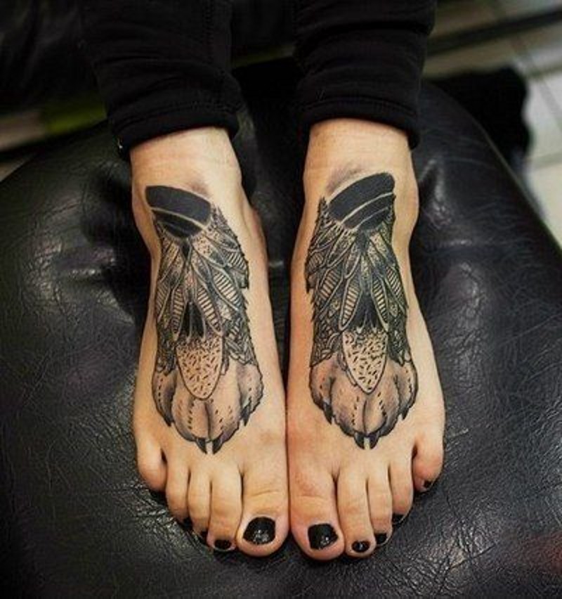 wolf paw tattoo-